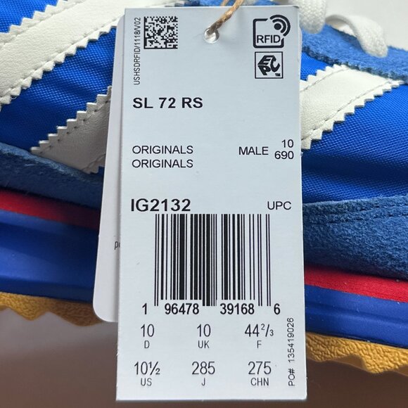 Adidas Originals SL 72 RS Mens Blue White Shoes Sneakers Athletic Low IG2132 - Picture 12 of 12
